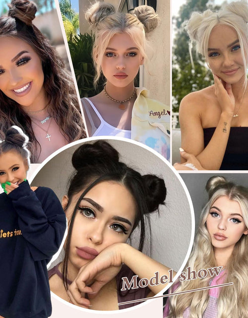 Load image into Gallery viewer, BOGSEA Space Buns Hair Pieces 2PCS Mini Claw Clip 27/613# Color
