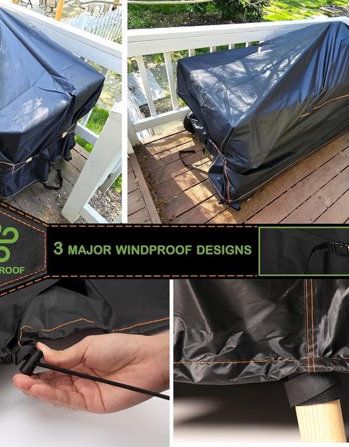 Load image into Gallery viewer, Rimwig Waterproof Outdoor Sofa Cover 89x89in V-Shape Black 420D Oxford Fabric
