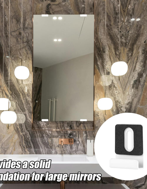 Load image into Gallery viewer, lasuroa 8pcs Heavy Duty White Metal Mirror Clips Holder Kit with Screws Pads
