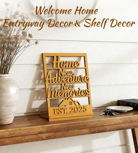 GoHoKi Housewarming Gift Farmhouse Wooden Sign Entry Table Decor New Home