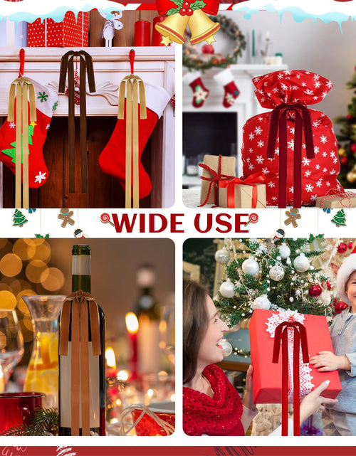 Load image into Gallery viewer, Rokkibom Camel Velvet Ribbon Bows 6 PCS Large 23.5x15.5 Inch Christmas
