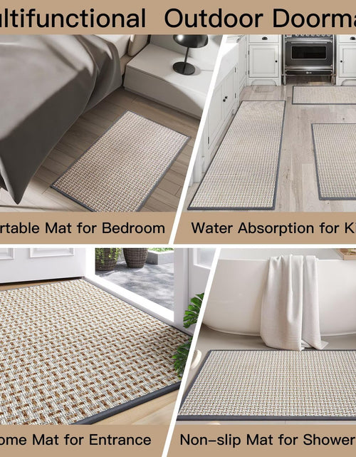 Load image into Gallery viewer, YDKGL Door Mat 17x30 Gray Indoor Dirt Resistant Non-Slip Rubber Backing

