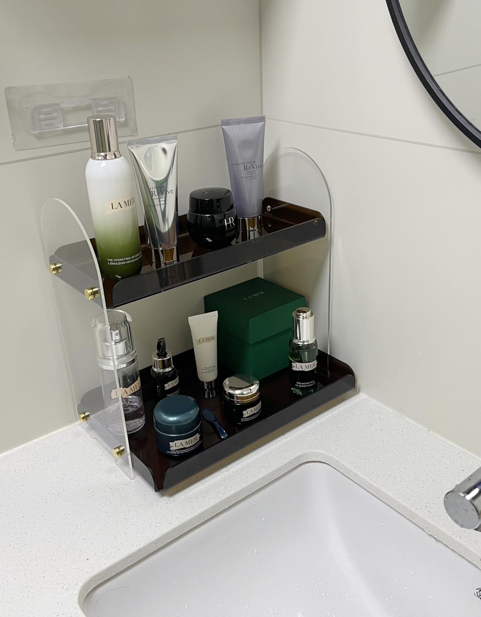 Maramugic 2 Tier Acrylic Bathroom Counter Organizer Amber Small