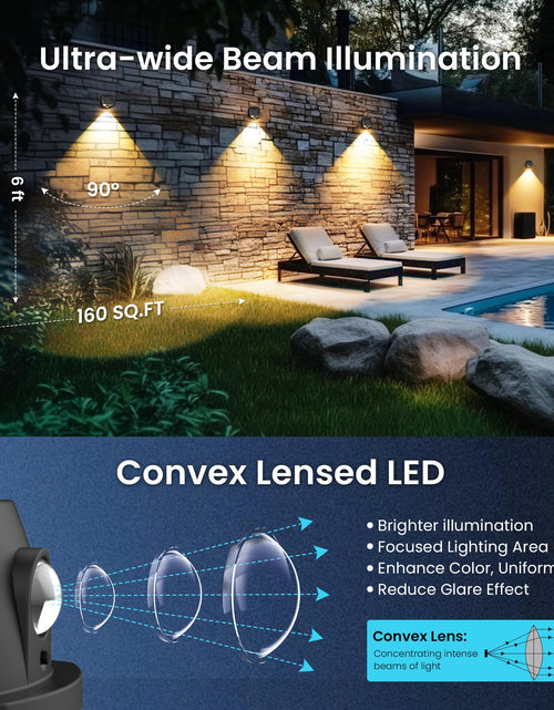 Load image into Gallery viewer, AUDERWIN Solar Fence Lights Outdoor Waterproof Dual Color LED 12 Pack
