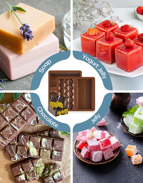 Load image into Gallery viewer, BMSQOFD Silicone Chocolate Bar Molds 2 Pack 1in Deep Brown Dubai Pistachio
