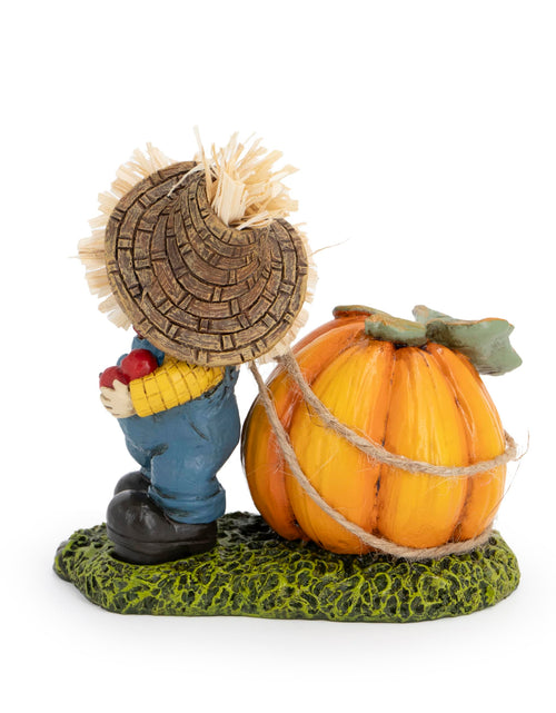 Load image into Gallery viewer, Hodao Thanksgiving Scarecrow Turkey Pumpkin Decor Farmhouse Fall Centerpiece Red
