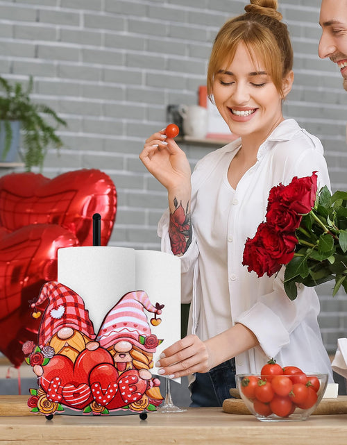 Load image into Gallery viewer, YLOLUL Valentine's Day Metal Paper Towel Holder Large Countertop Stand
