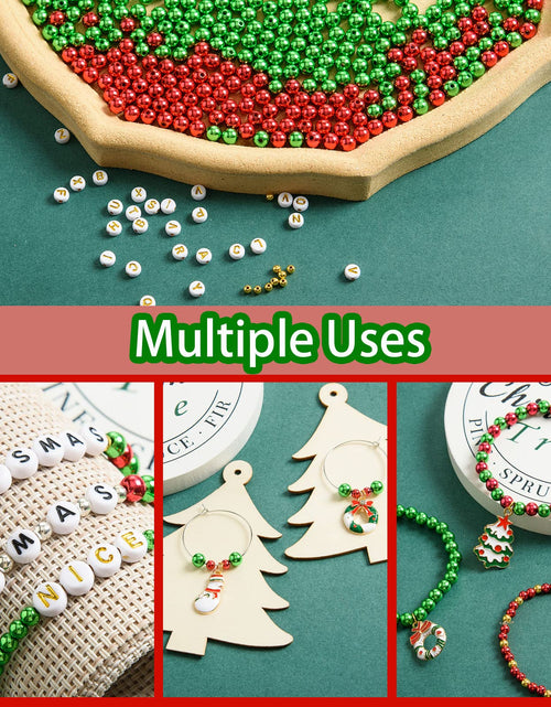Load image into Gallery viewer, DECYOOL Christmas Jewelry Beads Set 1800pcs Red Green Silver Gold Small
