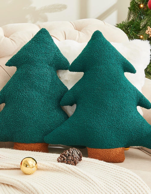 Load image into Gallery viewer, Vdoioe Christmas Tree Throw Pillows Set of 2 Plush Cotton Fill Xmas Decor

