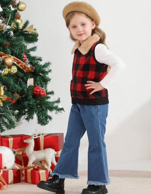 Load image into Gallery viewer, AlisOker Toddler Fleece Buffalo Plaid Puffer Vest Winter Coat Size 3T
