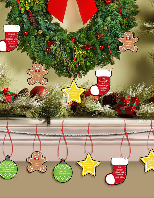 Load image into Gallery viewer, Soulchen 24 Pcs Gingerbread Man Christmas Tree Ornaments with Red Ropes

