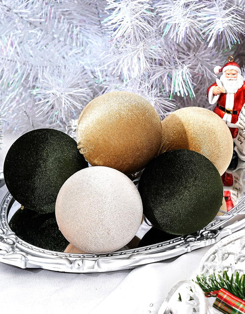 Load image into Gallery viewer, Choonshow Velvet Christmas Ball Ornaments 16 Pack 3.15" Brown Green
