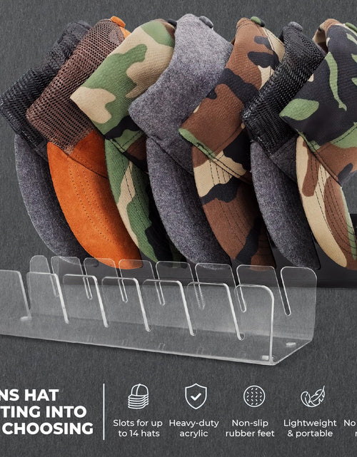 Load image into Gallery viewer, LOS ANGELES HAT CO INC Baseball Hat Organizer 14 Caps 2 Pcs Black
