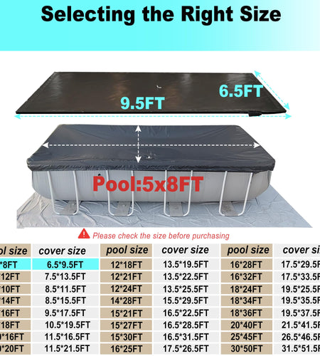 SIHAIAN 16x28Ft Oval Pool Cover UV Weather Resistant Side Storage