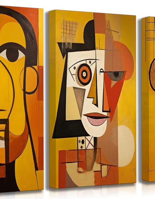 Load image into Gallery viewer, LAJDXSX 3 Pcs Abstract Portrait Canvas Wall Art Orange 12x16in Set
