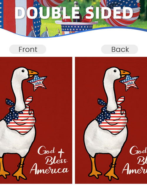 Load image into Gallery viewer, EKOREST Patriotic Garden Flag 12x18in Double Sided Funny Goose Red White Blue
