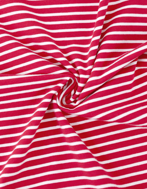 Load image into Gallery viewer, LilyCoco Womens Striped Long Sleeve Boat Neck Shirt Red Size M
