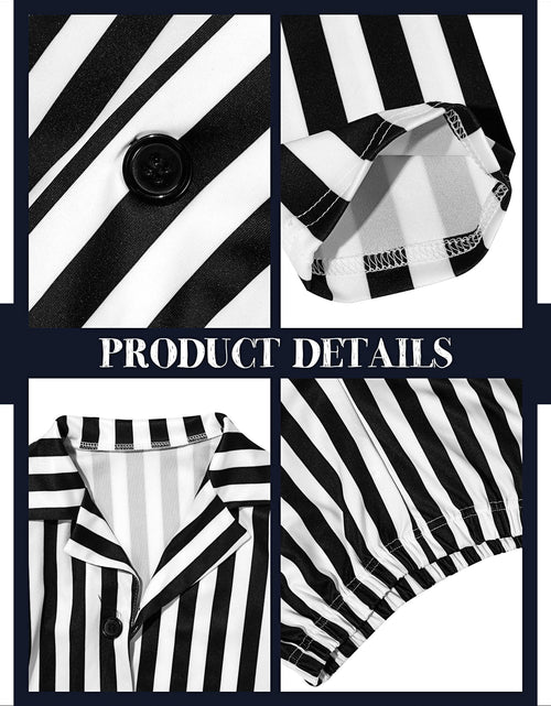Load image into Gallery viewer, Haysandy Kids Halloween Black White Striped Suit Costume Size Large
