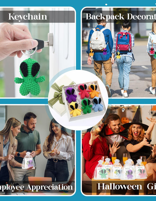Load image into Gallery viewer, VioraWhite 6 Pcs Crochet Alien Keychain Set Colorful Space Yarn Gift
