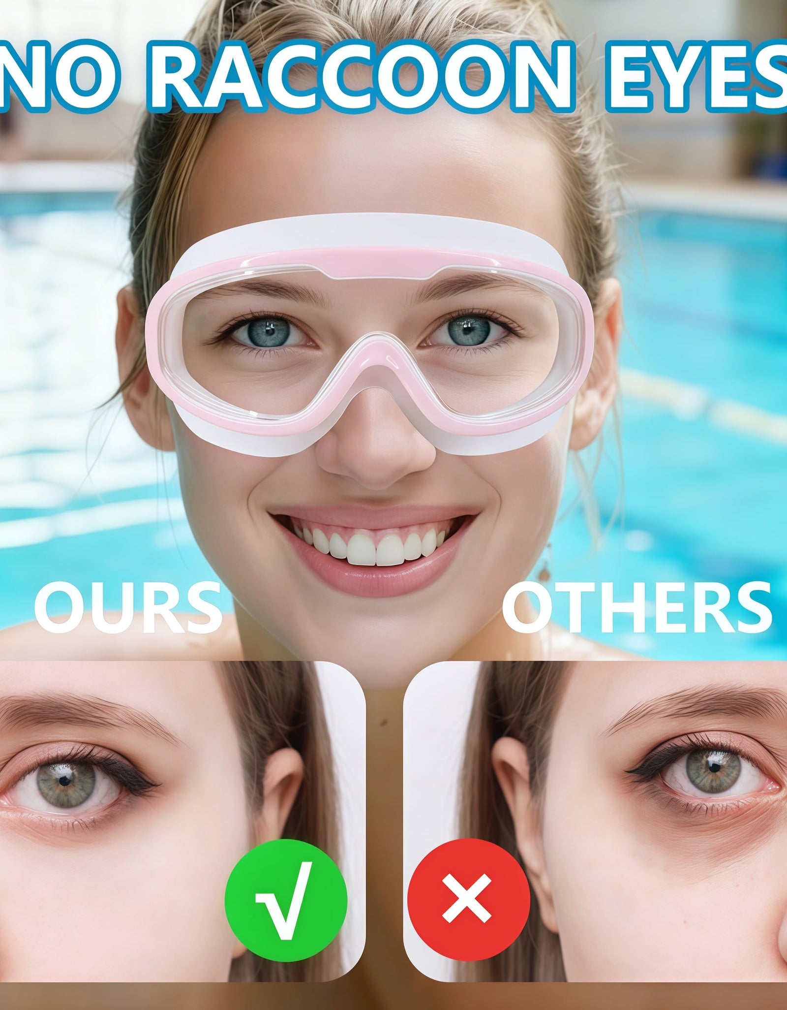 DCRWVCTON Adult Swim Goggles 2 Pack Anti-Fog Leak-Proof Clear with Ear Plugs