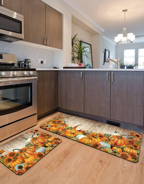 Load image into Gallery viewer, APROPHIC Fall Pumpkin Kitchen Mat Rugs Set of 2 Non Slip Washable 16x24+16x41
