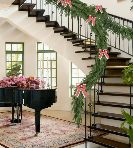 Christmas Norfolk Pine Garland Artificial Greenery Mantle Fireplace Decor 6FT