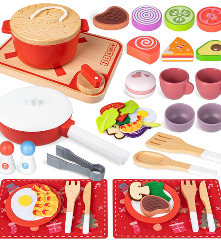 Commodum Kids Wooden Play Cooking Set Advent Calendar 24 Days Xmas Gifts