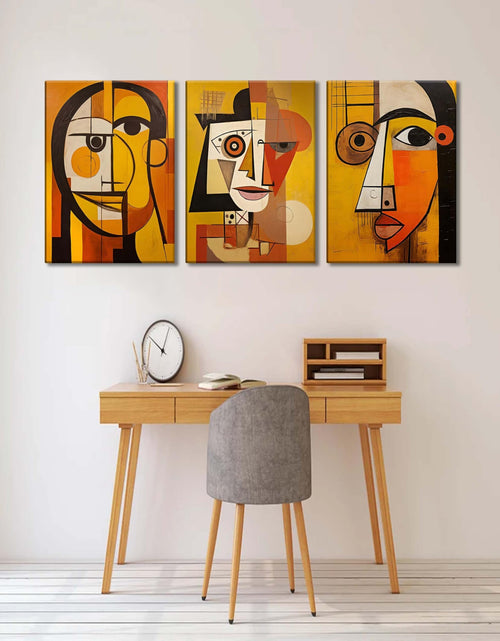 Load image into Gallery viewer, LAJDXSX 3 Pcs Abstract Portrait Canvas Wall Art Orange 12x16in Set
