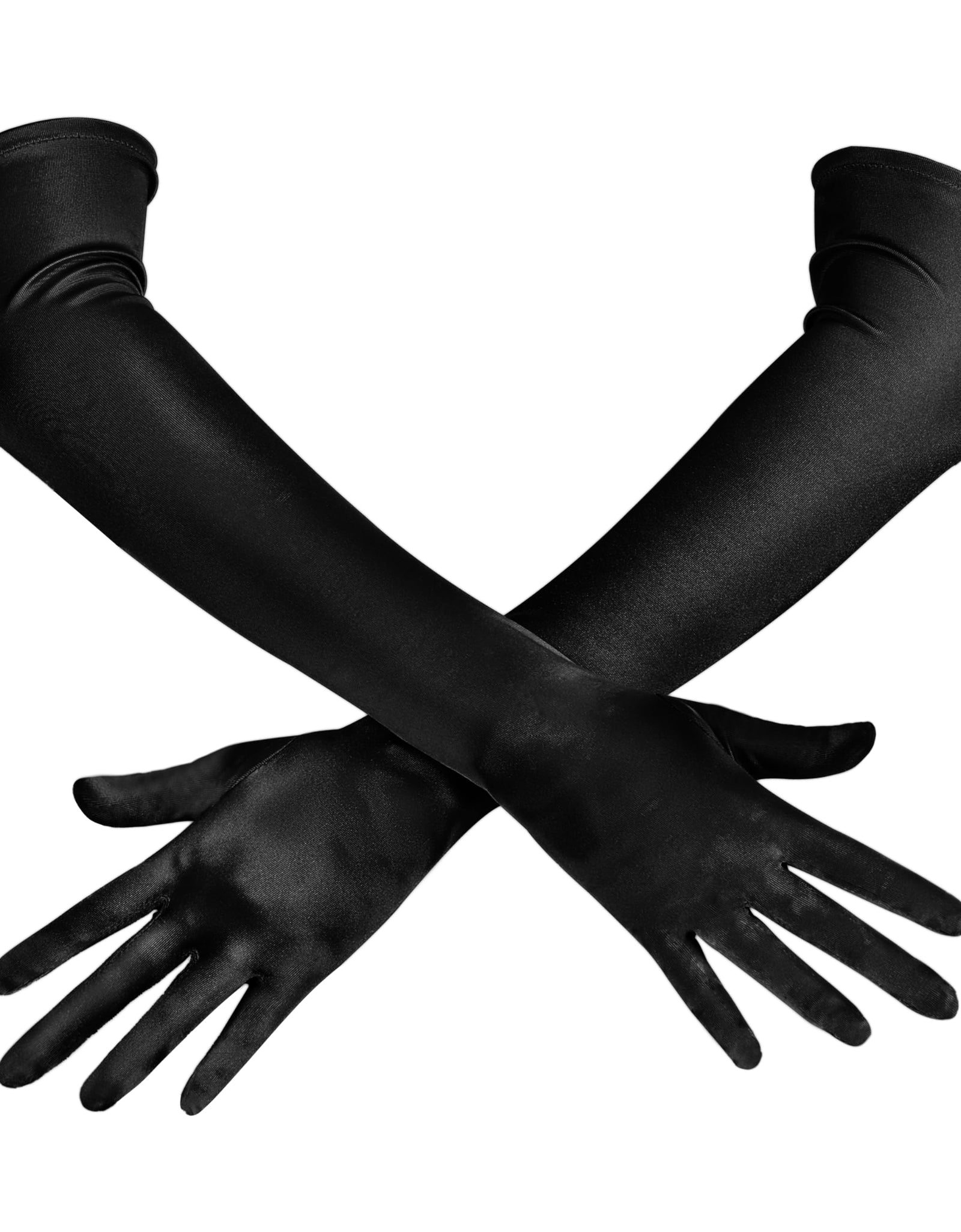 Spooktacular Creations Long Satin Opera Party Gloves Black 21in One Size