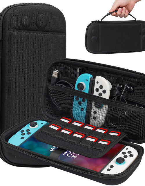 Load image into Gallery viewer, TIGOJH Nintendo Switch 2 Carrying Case Black 10 Game Slots &amp; Accessory Pocket
