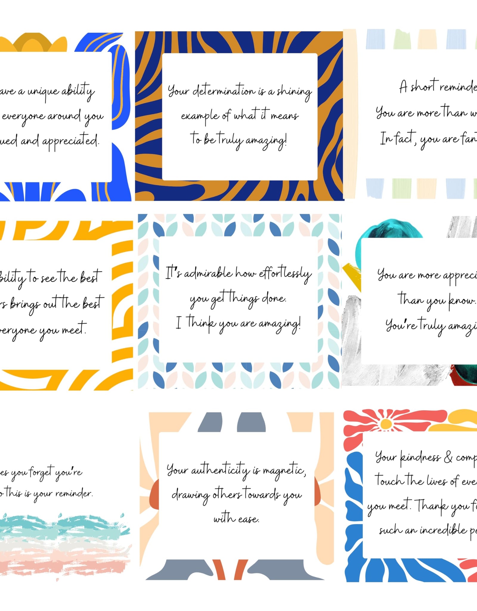 Ariond 40 Inspirational You Are Awesome Cards Multicolored Motivational Set