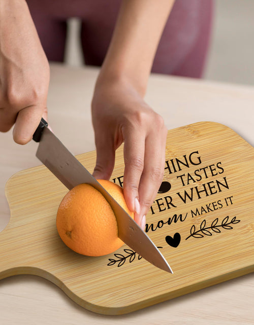 Load image into Gallery viewer, FONDCANYON Cat Mom 15x7 Cutting Board with Handle Kitchen Gift
