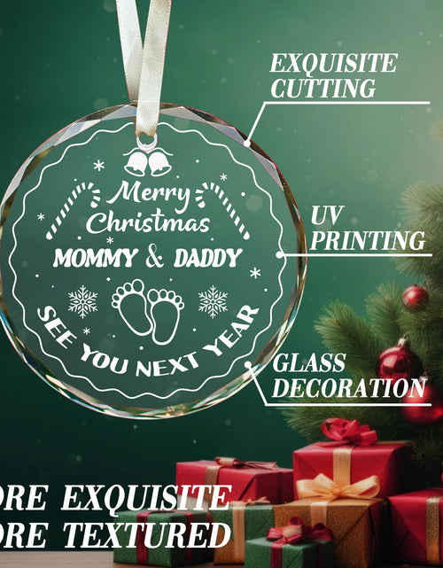 Load image into Gallery viewer, Vorruil Expecting Baby Pregnancy Announcement Heart Glass Ornament 1 Pc
