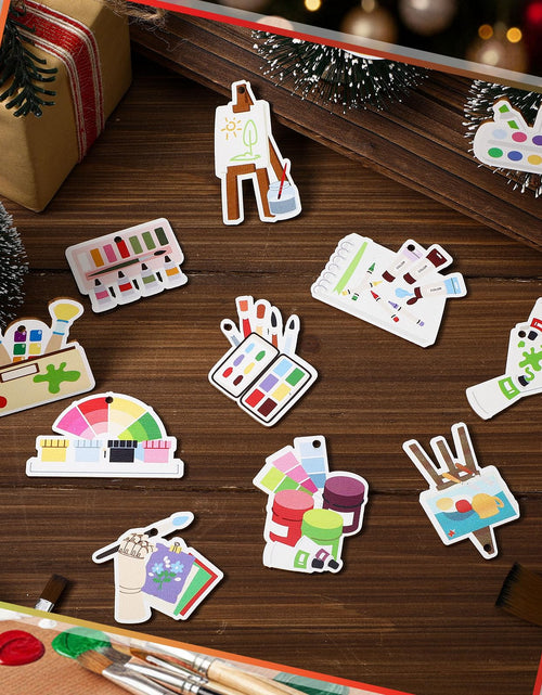 Load image into Gallery viewer, Threehoney 48Pc Wooden Christmas Ornaments Painting Tools Colorful 2.36-2.76in
