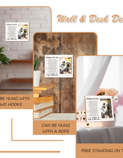 Load image into Gallery viewer, Qiwog Pet Memorial Photo Frame Waiting At The Door Wooden Tabletop 7x2

