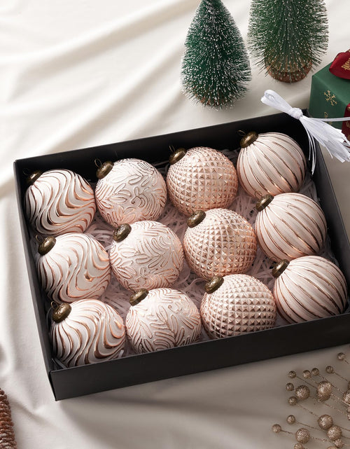 Load image into Gallery viewer, 12 Pcs Pink Christmas Tree Ornaments Shatterproof Balls Holiday Decor
