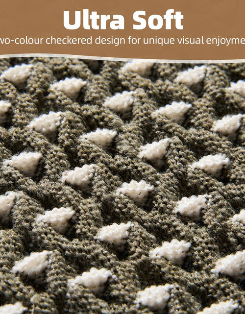 Load image into Gallery viewer, PADOOR Checkered Bath Mat Super Absorbent Non Slip 18x30 Green &amp; Cream
