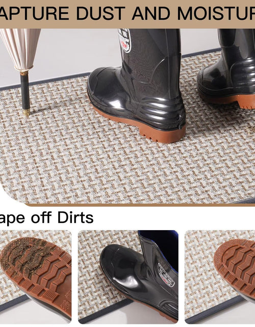 Load image into Gallery viewer, YDKGL Door Mat 17x30 Gray Indoor Dirt Resistant Non-Slip Rubber Backing
