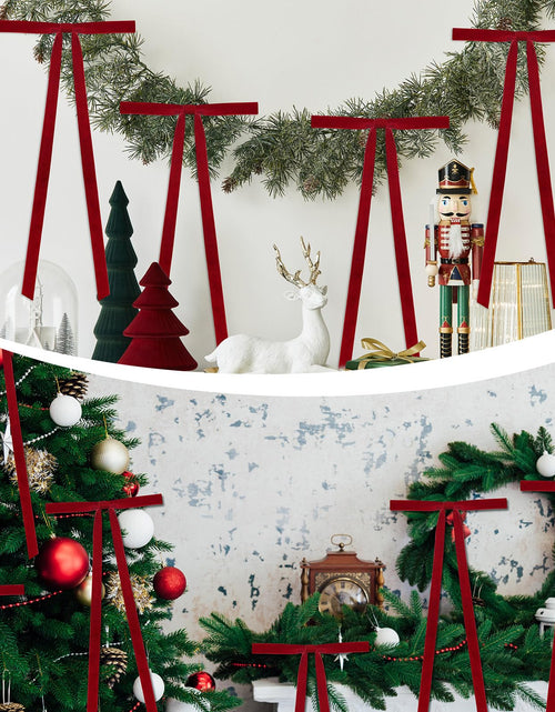 Load image into Gallery viewer, Dcocdeely 12 Pcs Velvet Christmas Bows 24x12in Wine Red Rustic Decor
