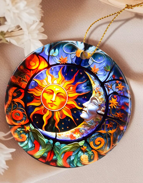 Load image into Gallery viewer, Touber Sun God Christmas Ornament Ceramic Holiday Decor Sun and Moon
