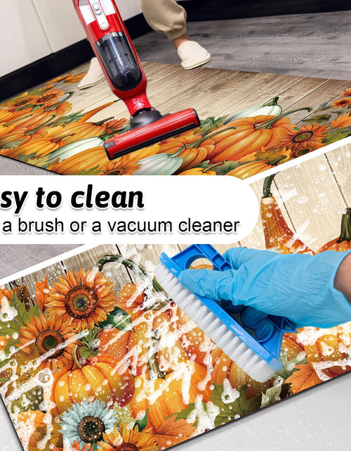 Load image into Gallery viewer, APROPHIC Fall Pumpkin Kitchen Mat Rugs Set of 2 Non Slip Washable 16x24+16x41
