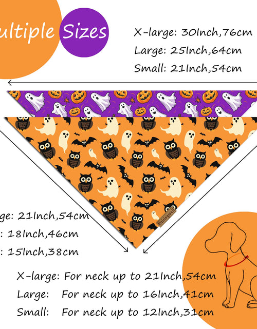 Load image into Gallery viewer, Raisingwell Dog Bandana Halloween N.Helloween 1 Pack Size Large
