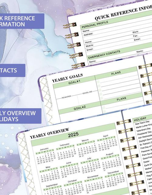 Load image into Gallery viewer, Makapoo 2025 Planner Weekly &amp; Monthly 6.3x8.4 Green Ink Sturdy Cover
