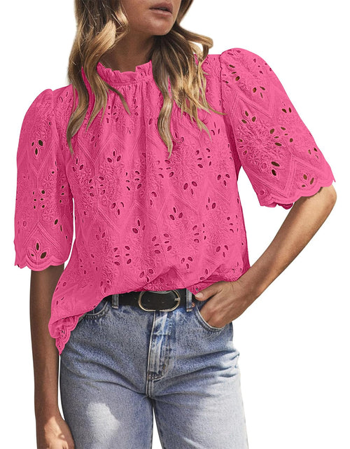 Load image into Gallery viewer, BETTE BOUTIK Womens Flowy Summer Tunic Top Bright Pink Size XL
