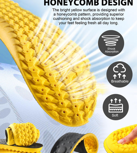 MARRDO 4D Cloud Soles Shock Absorption Arch Support Insoles Men 10-11 Women 11.5
