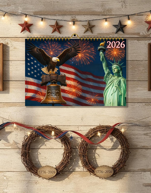 Load image into Gallery viewer, Zluiaza 250th Anniversary American Patriotic 2026 Spiral Wall Calendar Vintage

