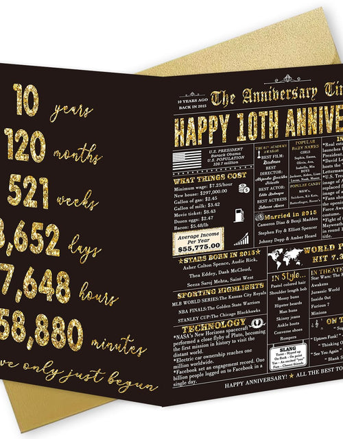 Load image into Gallery viewer, Londue 10 Year Anniversary Card for Him Her Romantic Tin Gift Couple
