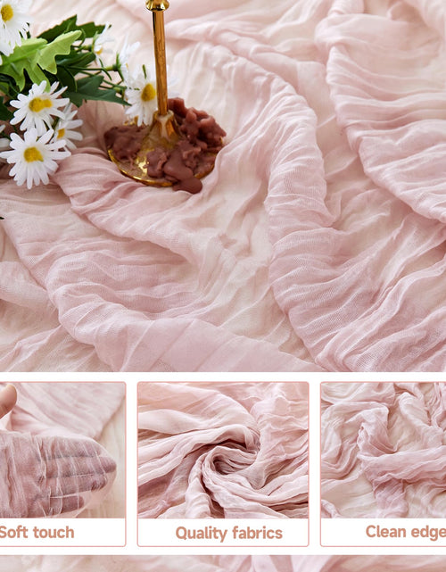 Load image into Gallery viewer, ZKPMJH 6PCS Dusty Pink Cheese Cloth Table Runner 35x120in Boho Gauze
