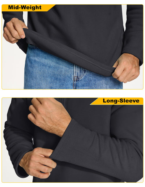 Load image into Gallery viewer, KEFITEVD Men's Quarter Zip Sweatshirt Thermal Fleece Pullover Black Size M
