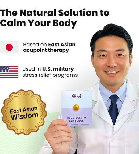 CalmPops Acupressure Ear Seeds Kit 24K Gold Plated 60 Units Immune Digestive